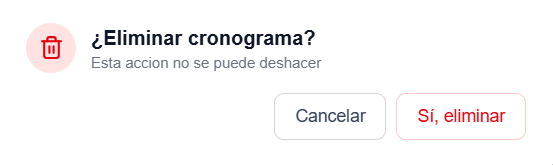 Eliminar cronograma