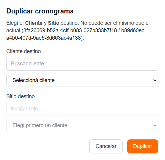 Duplicar cronograma